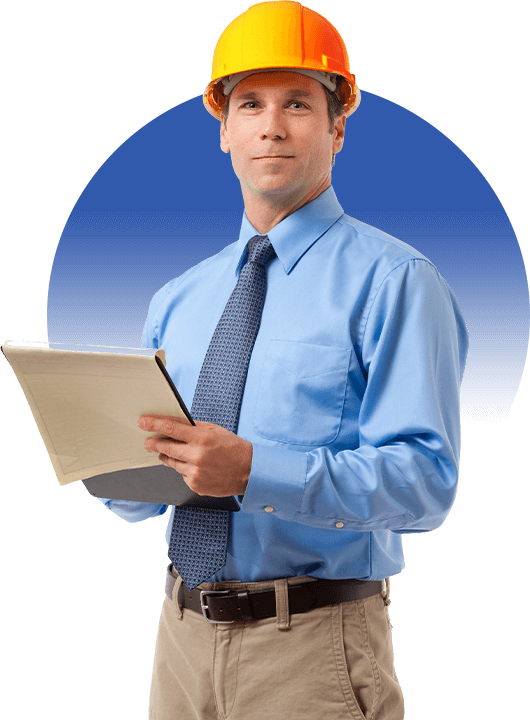 Mitarbeiter mit Helm